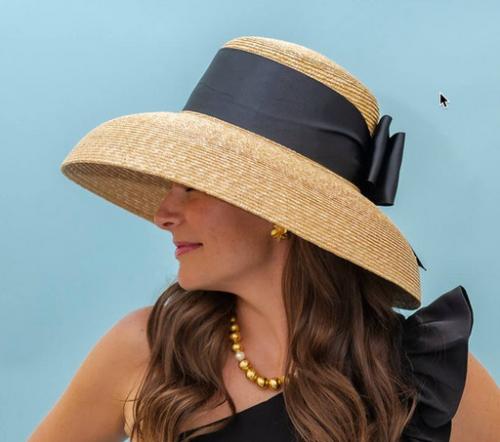 Lisi Lerch Large Lauren Sun Hat with Flat Bow  Apparel & Accessories > Clothing Accessories > Hats > Sun Hats
