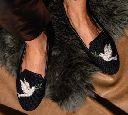 By Paige Holiday Dove Needlepoint Loafers  Apparel & Accessories > Shoes > Loafers