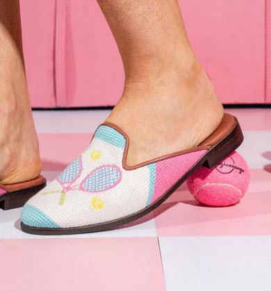  ByPaige Needlepoint Tennis Mule   Apparel & Accessories > Shoes > Clogs & Mules
