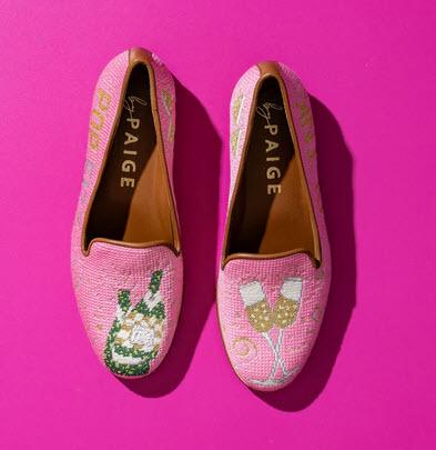 By Paige Needlepoint Loafers in Pink Champange  Apparel & Accessories > Shoes > Loafers