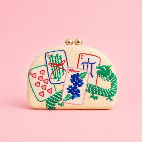 Lisi Lerch Mahjong Embroidered Clutch Lisi Lerch Mahjong Embroidered Clutch Apparel & Accessories > Handbags > Clutches & Special Occasion Bags