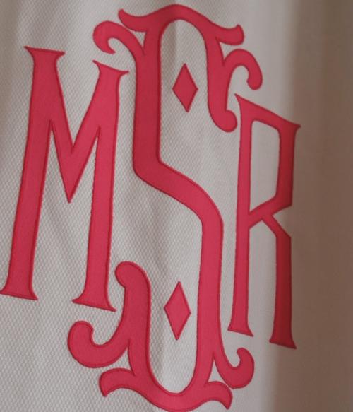 Matouk Monogrammed Sxcallop Diamond Pique Scallop Shower Curtain  Home & Garden > Bathroom Accessories > Shower Curtains